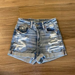 Anerican Eagle Light Wash High Waist Jean Shorts